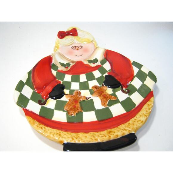 Certified International Christmas Holiday Becca Barton Mrs Claus Appetizer Plate - Picture 4 of 4